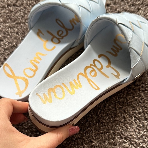 Sam Edelman Light Blue Woven Slide Sandals size 8 - Picture 6 of 13